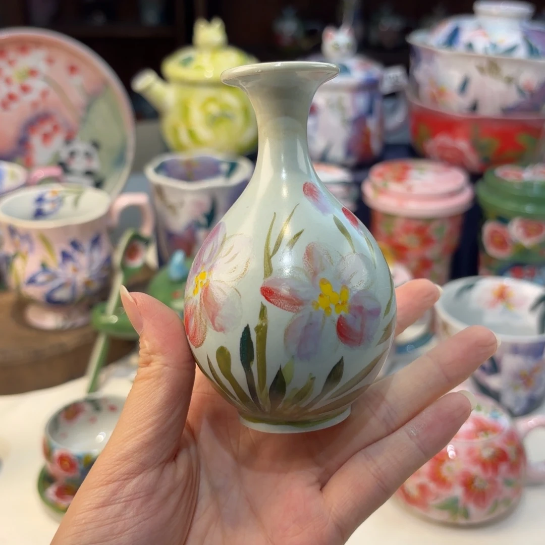 瓷片景德镇手绘高温釉下彩陶瓷茶具