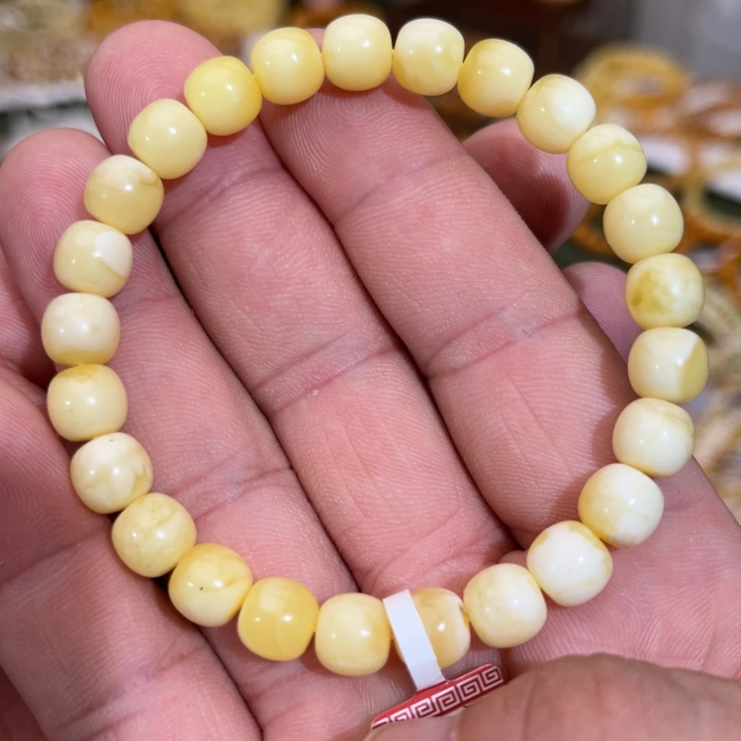 十***️蜜蜡未镶嵌手链微瑕00008.5x8.0mm