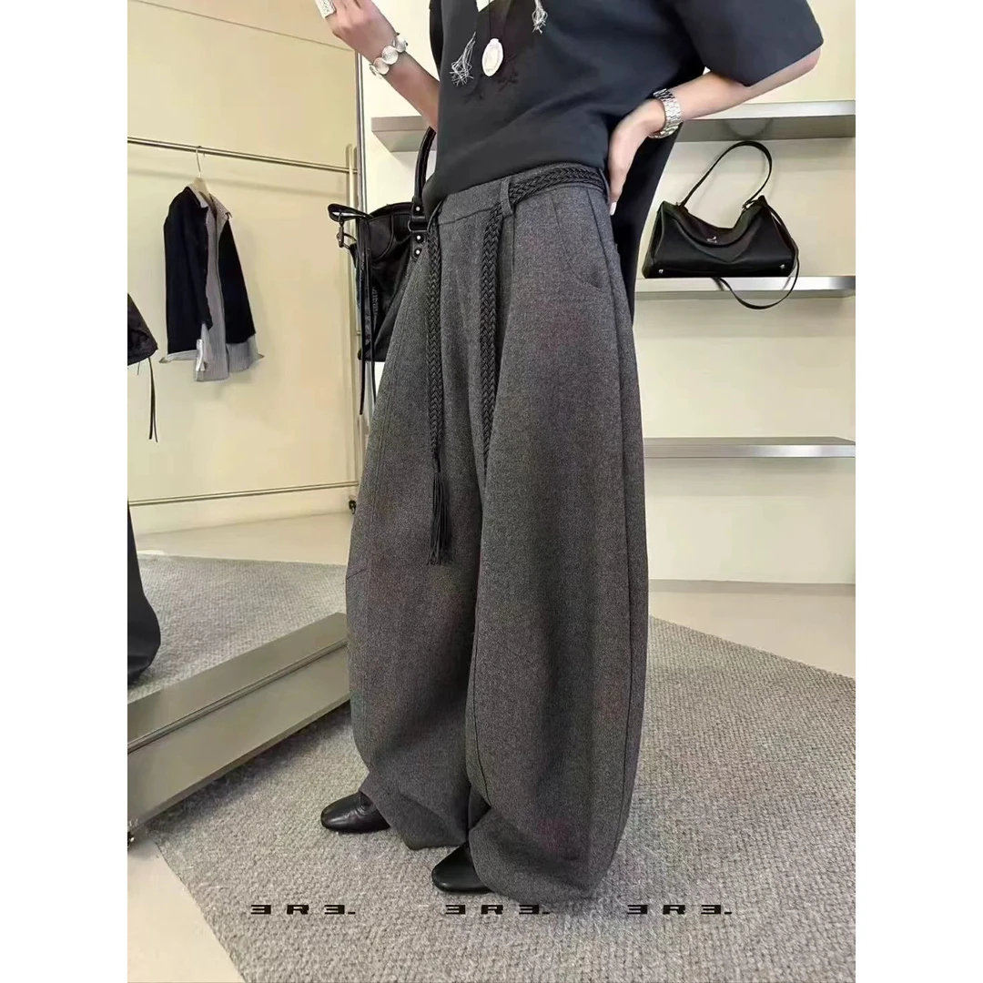 Miss na 8539韩系高品质显瘦羊毛弯刀裤