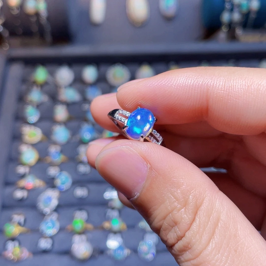 欧泊戒指）银S925镶嵌神****野