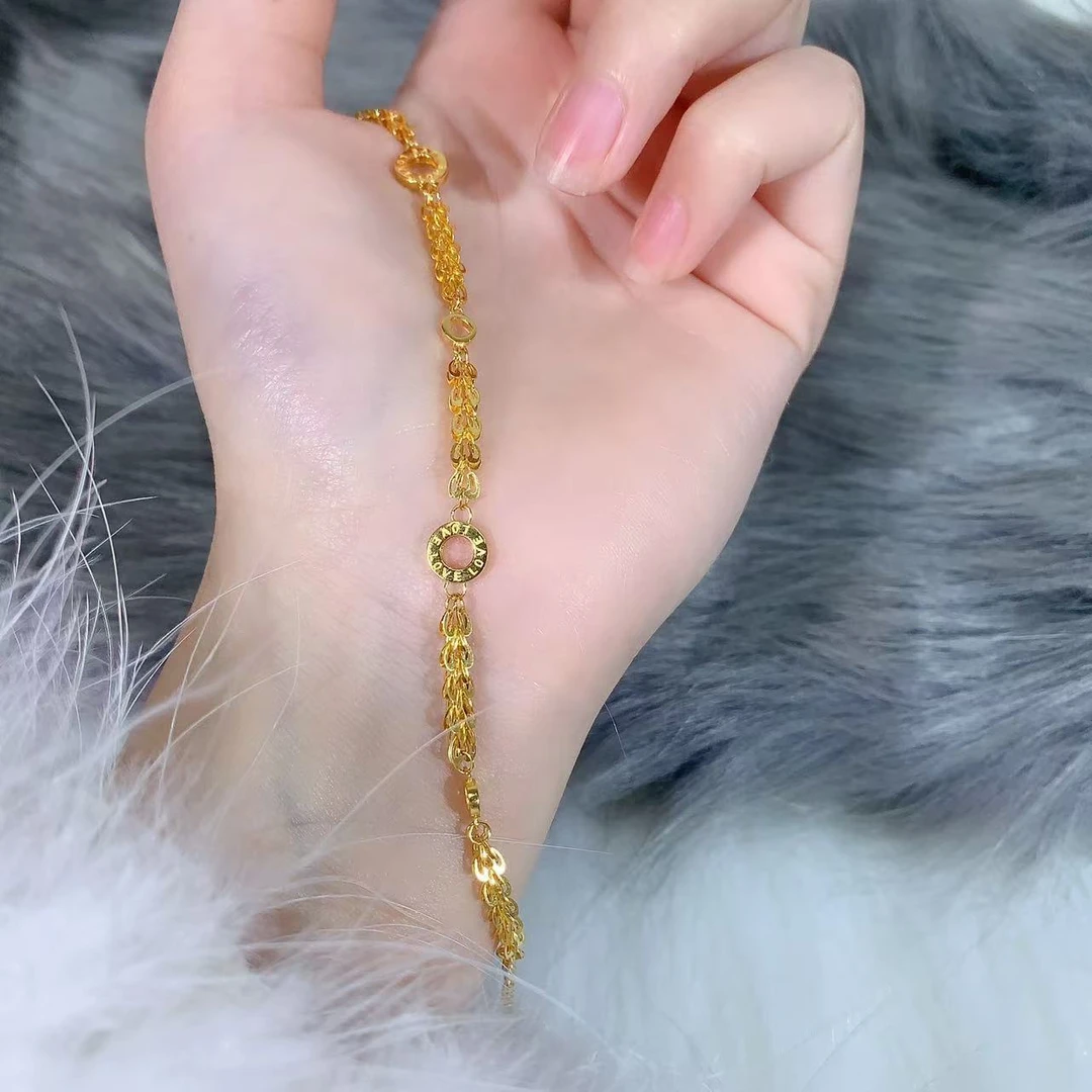 【伟新源】足金999 5G工艺 凤尾圆饼手链5.22克