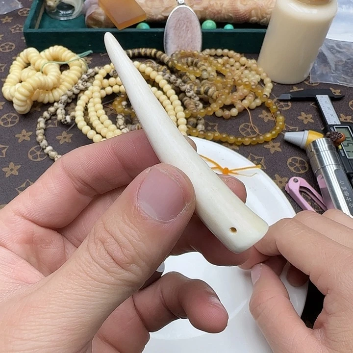 鹿骨手串/手链鹿角雕刻牙尖把件