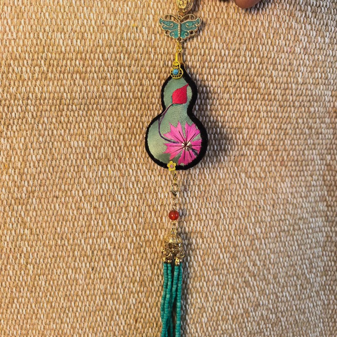 杨老师布艺 老绣片压襟