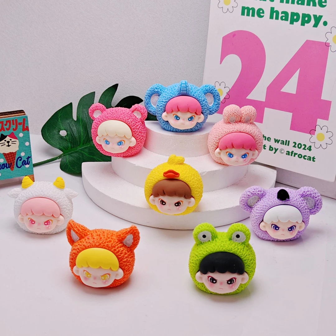 实色动物大表姐 DIY树脂萌粒饰品桌面车载钥匙扣挂件摆件挂饰