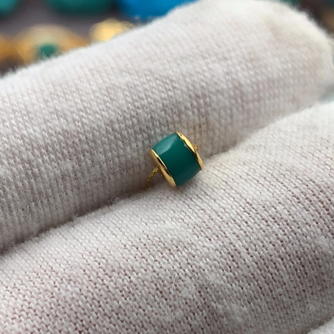 绿松石18K金镶嵌绿松石4mm
