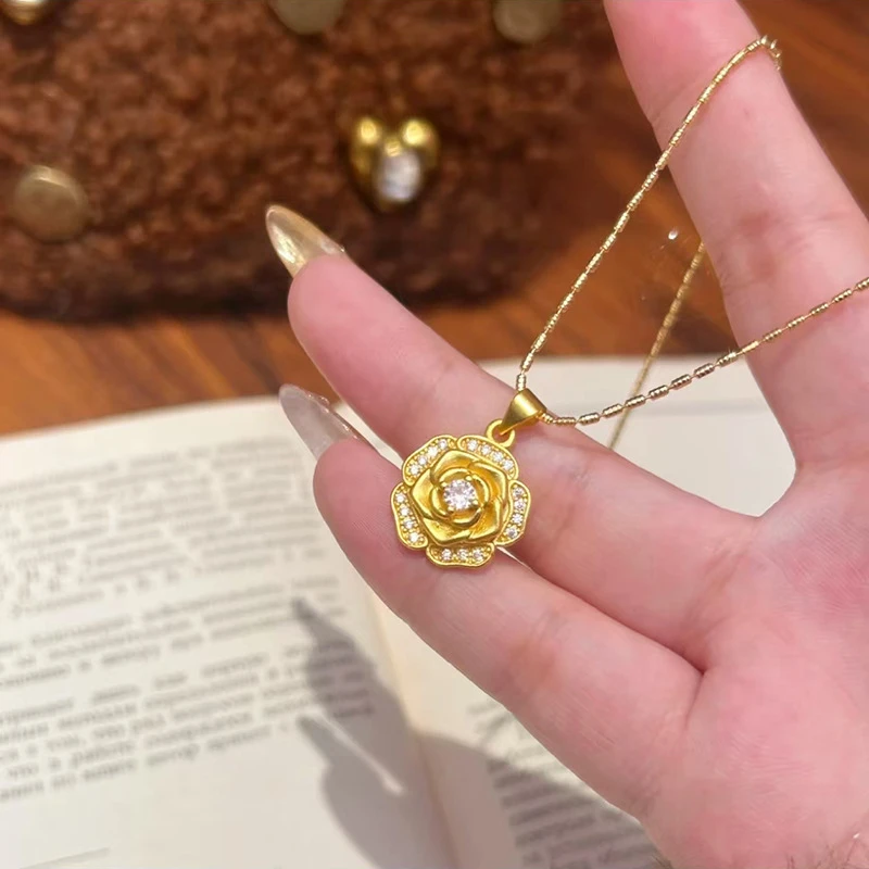 奥黛丽玫瑰花项链