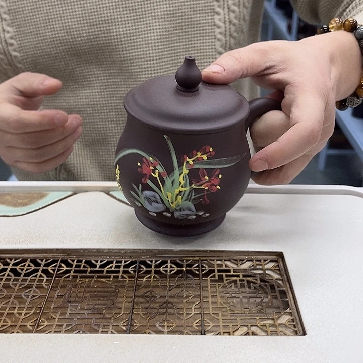 原矿紫砂玉兰杯11