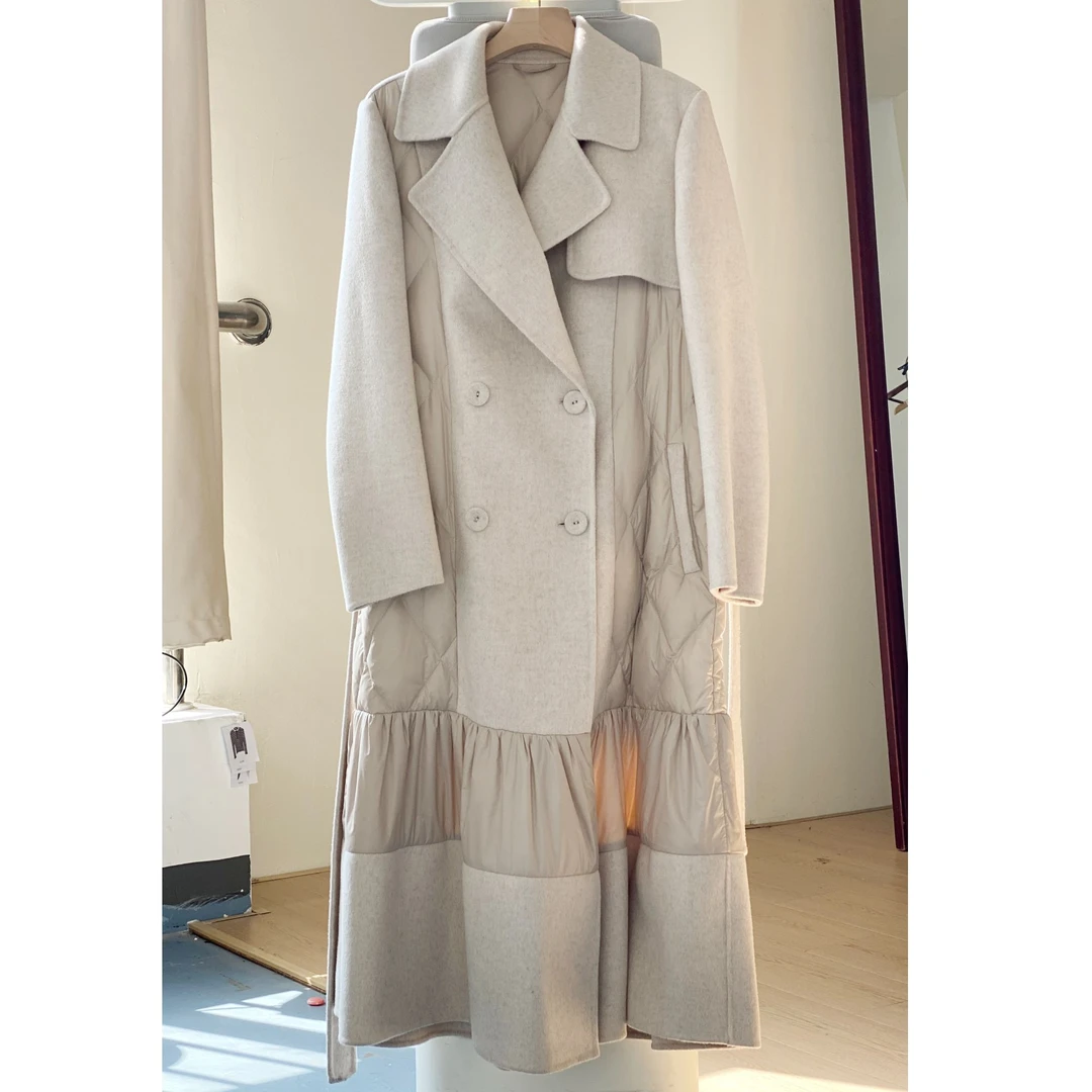 法式优雅裙摆式大衣6422