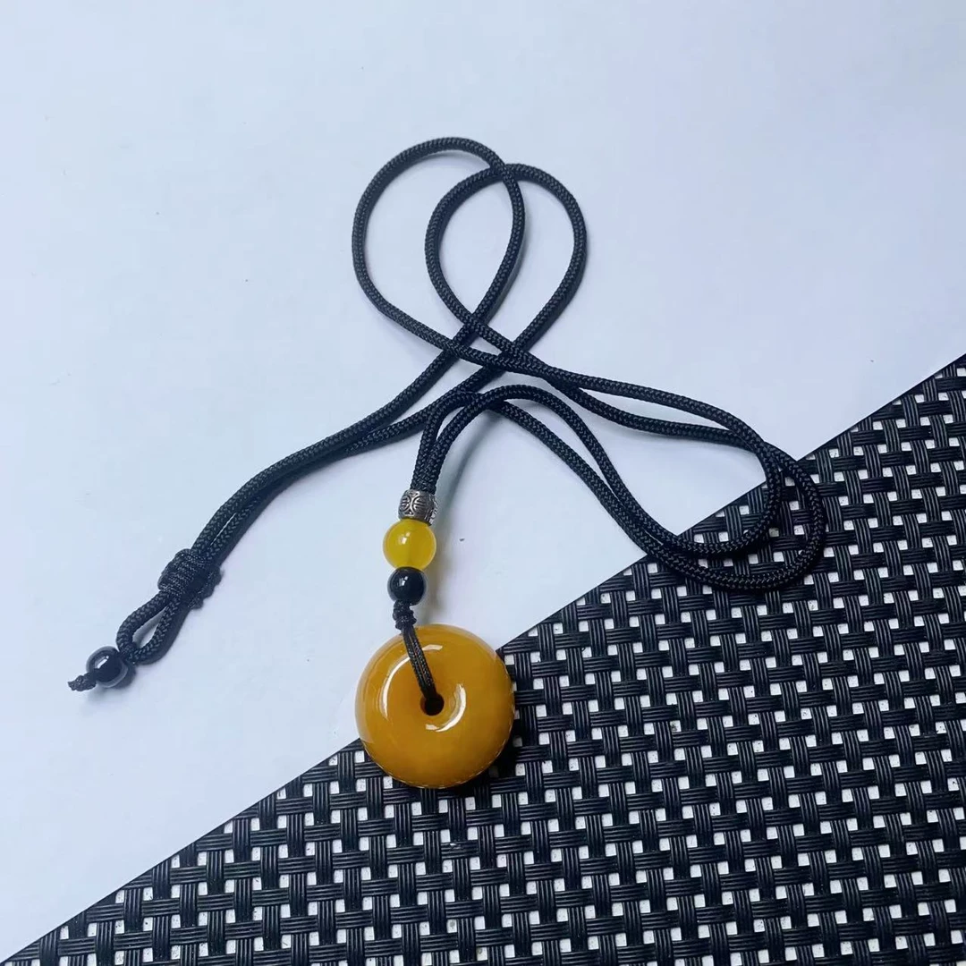 [小石]B317黄色平安扣时尚多样性发一个-奇石