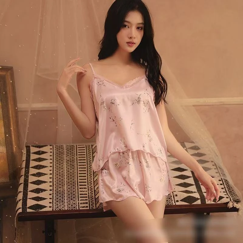 ins可爱卡通小狗睡衣女夏季韩版短袖短裤休闲宽松夏天居家服套装