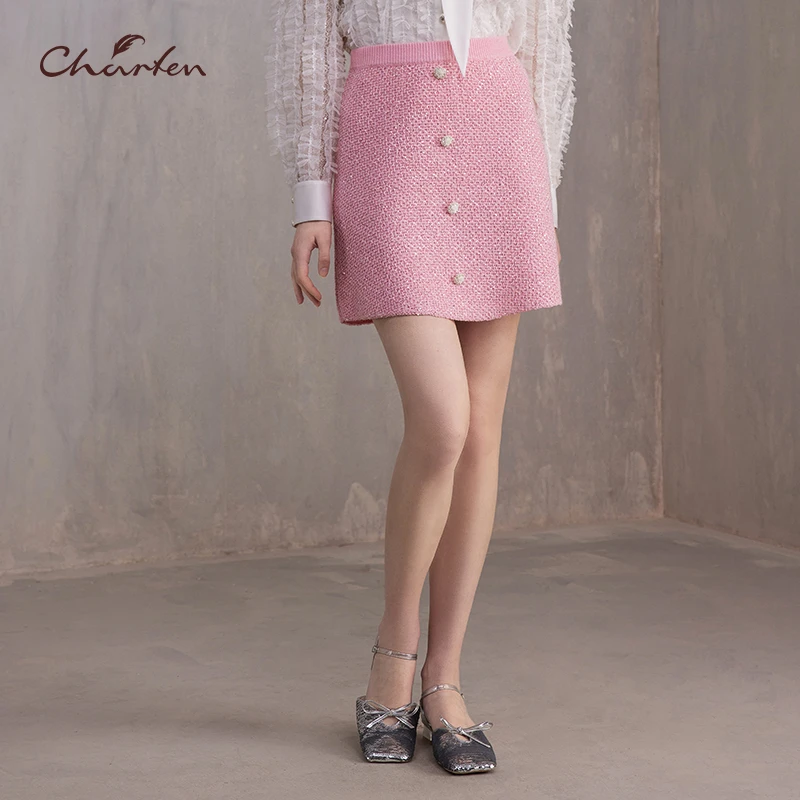 【蜜思仝专属】朝峰秋季显瘦气质半身裙千金风A字裙CFE3B122-1065C