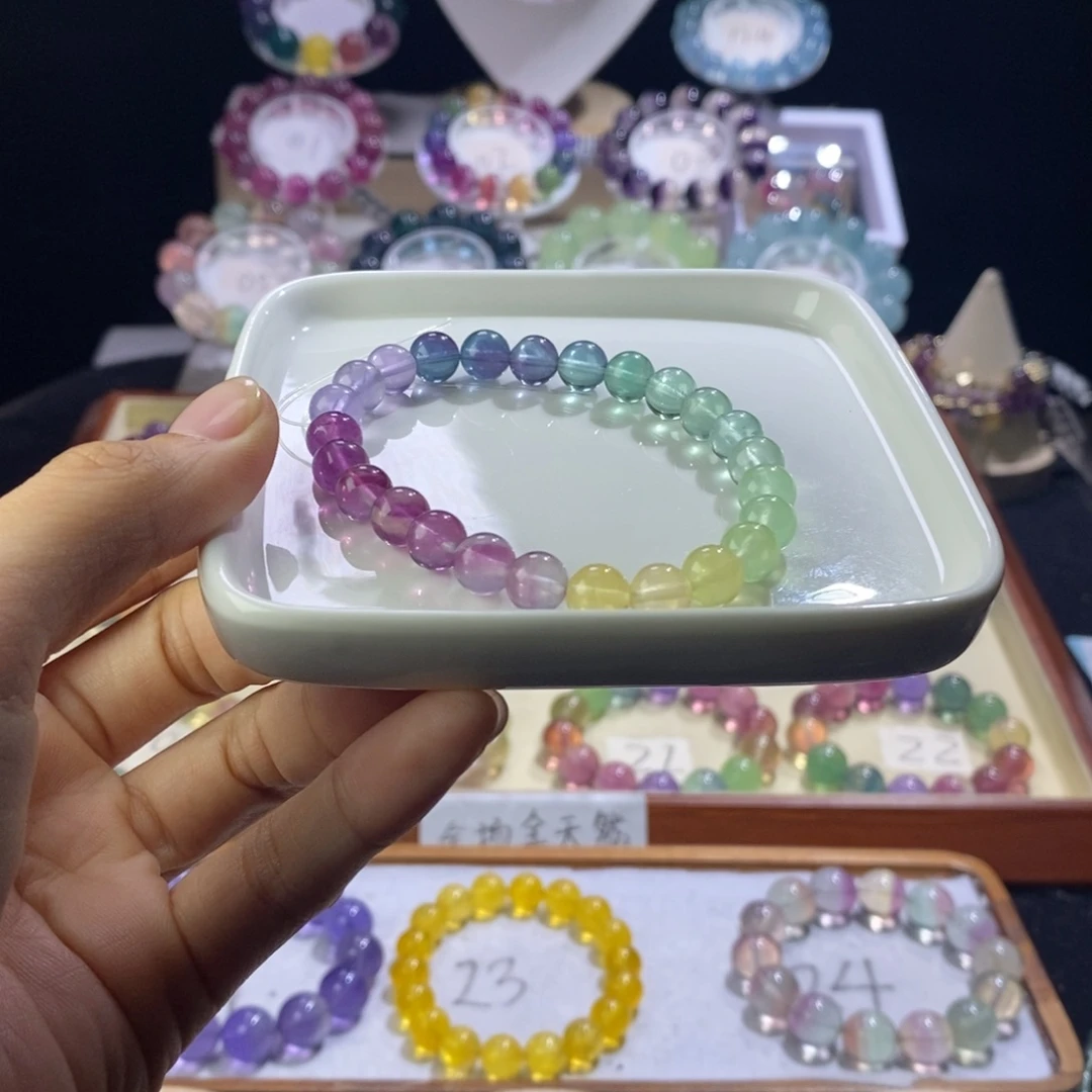 手链未镶嵌萤石彩虹渐变色7+