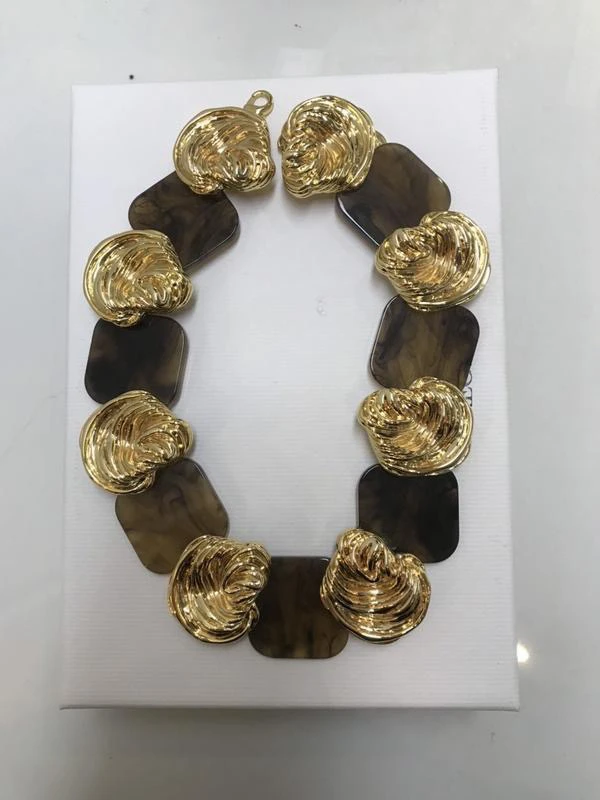 不锈钢琉璃项链 RW25SAJW002方片项链