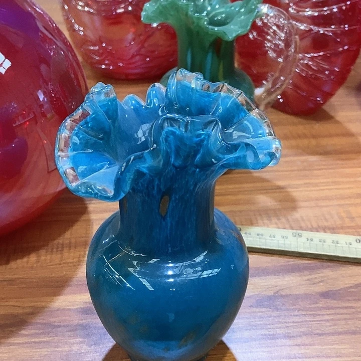琉璃琉璃花瓶高17口4