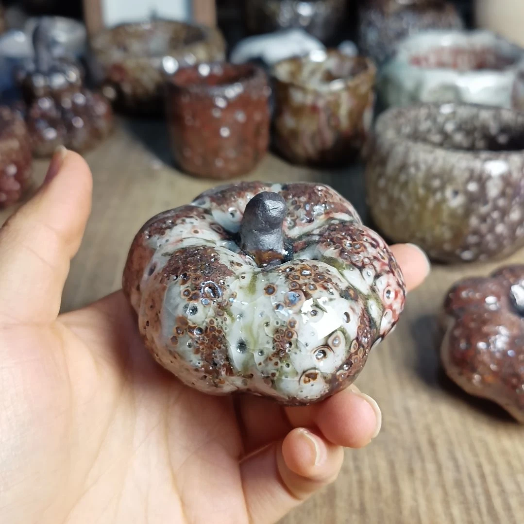 志野柴烧手捏南瓜