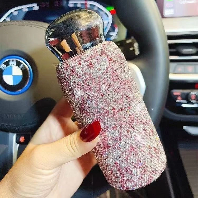 镶钻保温杯可爱超萌水杯女便携女士保温杯女生高颜值亮晶晶水杯