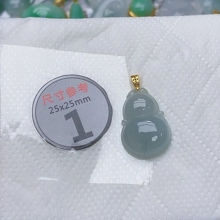颈饰银S925镶嵌翡翠天然A货
