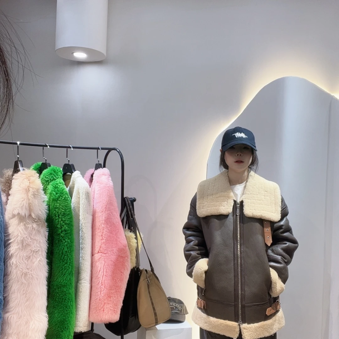 真皮皮毛一体外套045