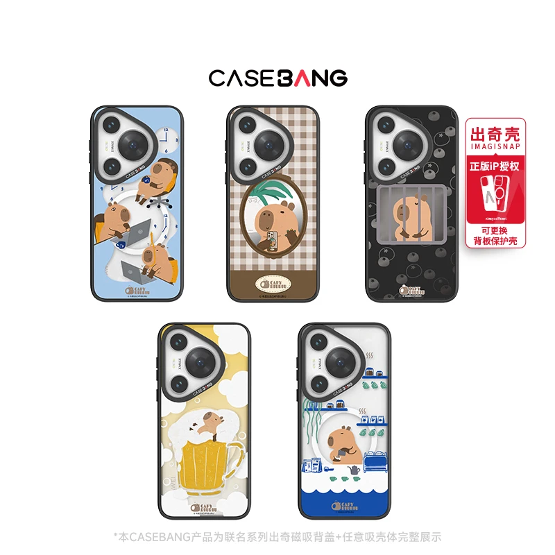 CASEBANGx卡皮比比联名适用华为Pura70/Mate60手机磁吸壳防摔磨砂