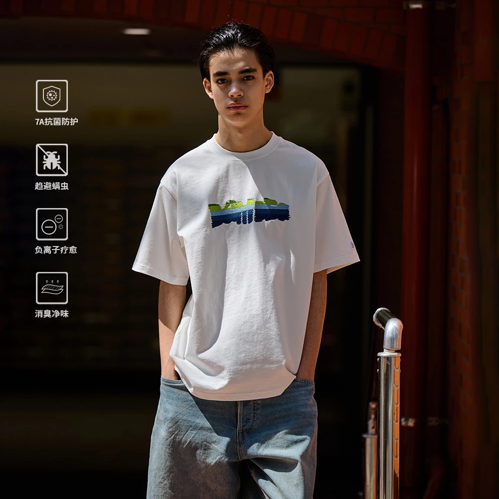 BENT IDEA夏季新款 7A抗菌日系刺绣动漫logo男女短袖t恤标准版型