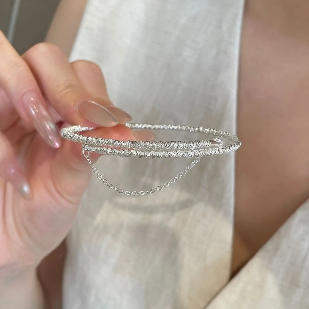 【热销爆款】716单圈记忆碎银串珠手链