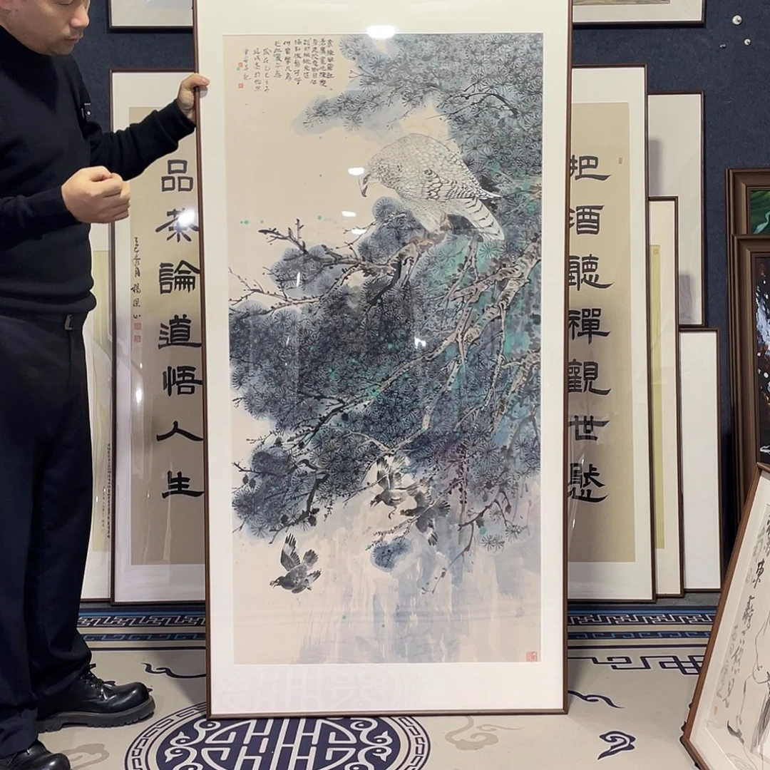 国画手绘画作品带框80/160