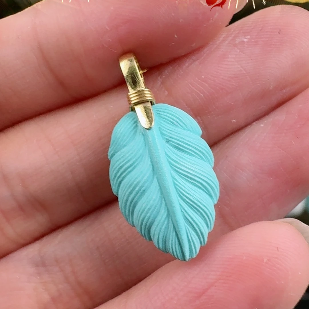 绿松石珠宝奇石18K金镶嵌