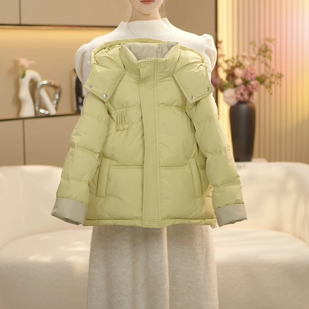 boboe/波波鹅2024冬装女童韩版时尚连帽加棉加厚棉服外套--Y3992