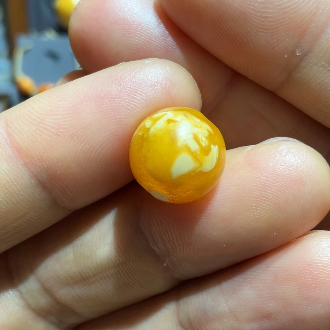 蜜蜡颈饰未镶嵌白花蜡单珠直径13