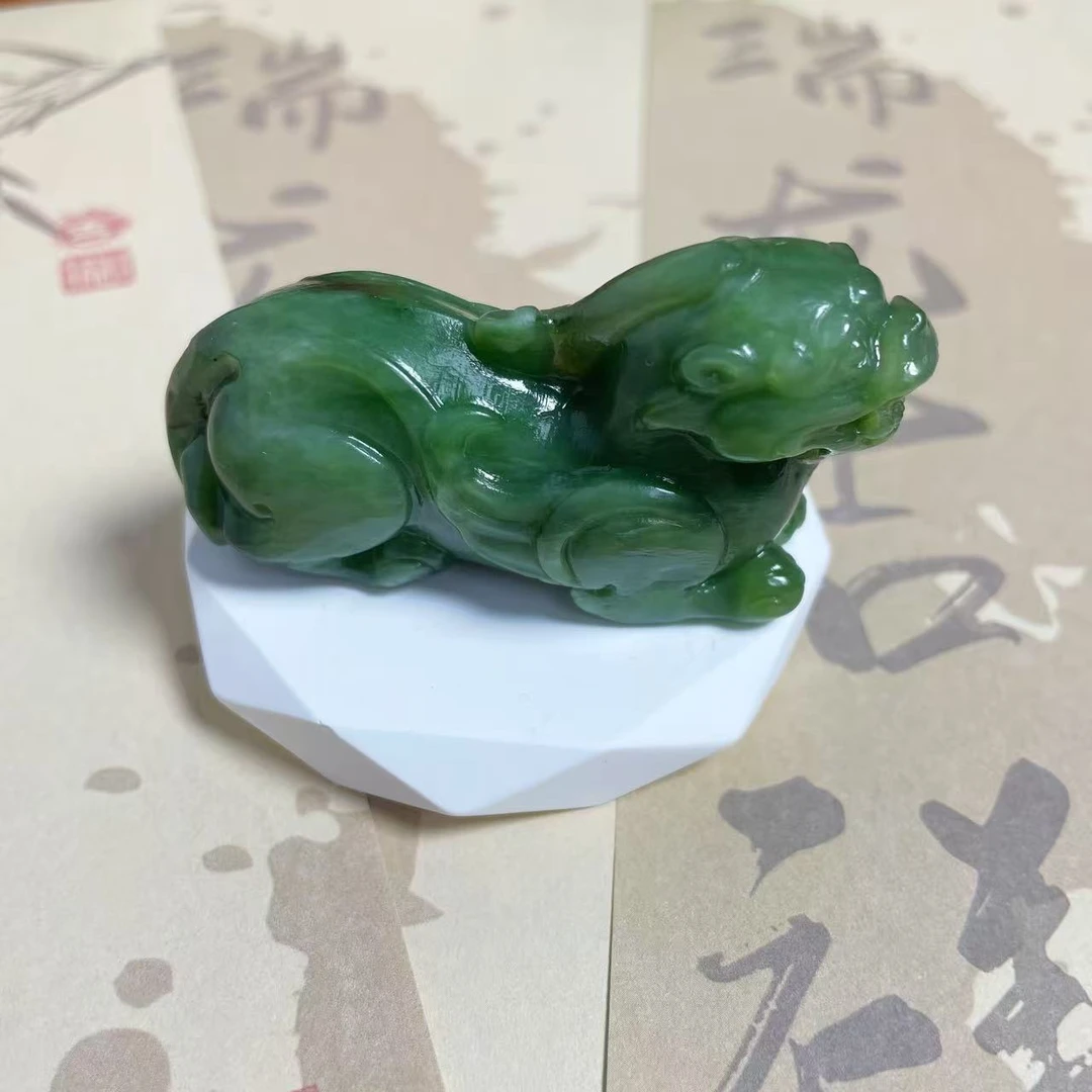 天然和田玉碧玉貔貅把件精品雕刻貔貅把件