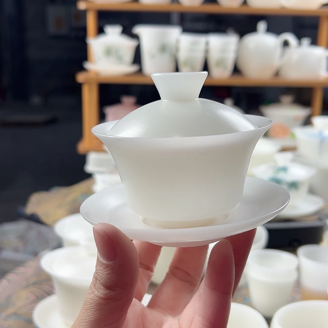 素烧璞玉小马蹄盖碗100ml