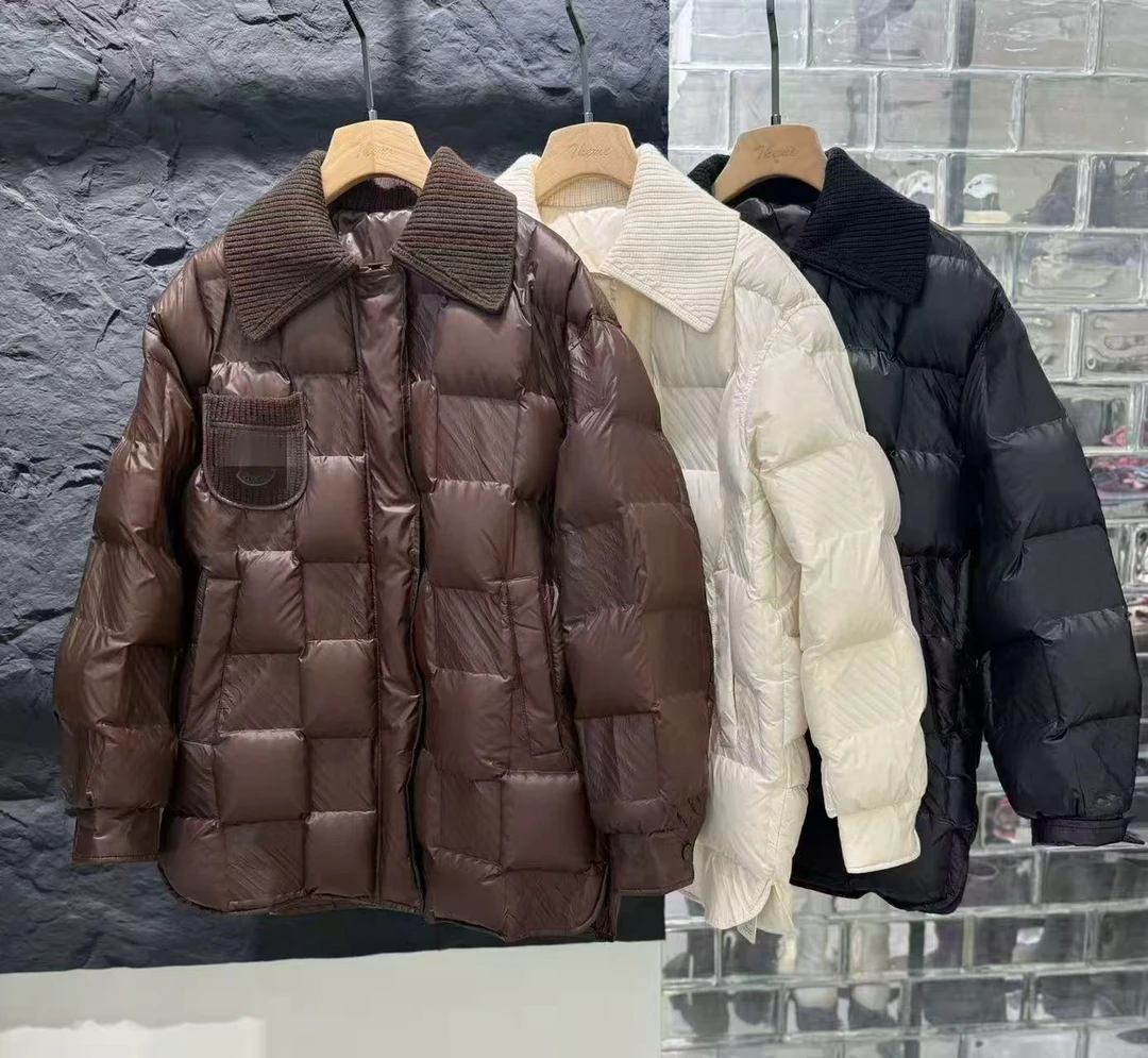 69005-3702 宽松短款长袖保暖口袋绣标潮流加厚休闲羽绒服外套