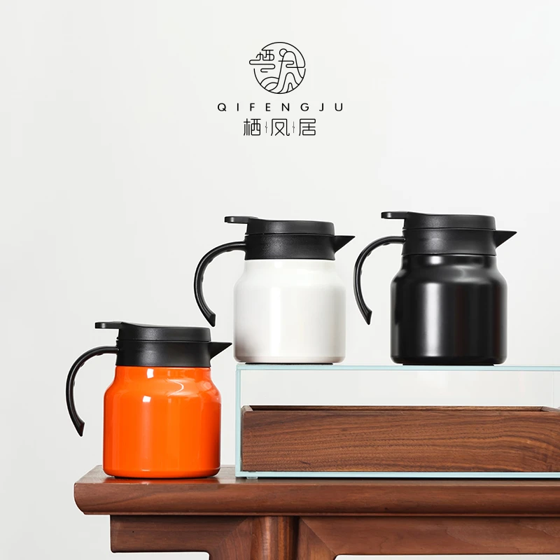 栖凤居不锈钢喝茶焖茶壶大容量家用泡茶保温壶侧把喝水壶