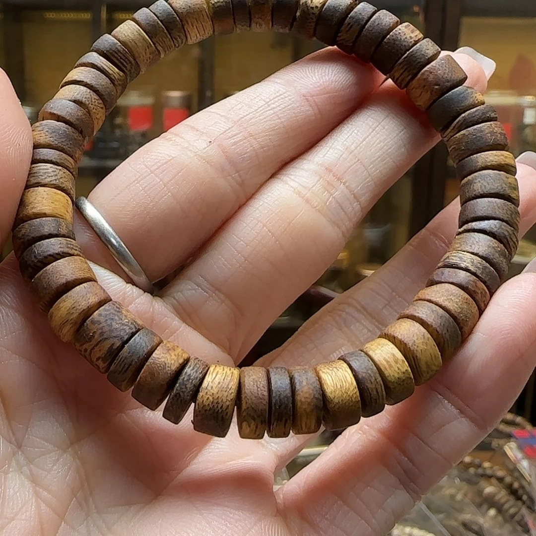 沉香沉香碎屑算盘珠9mm