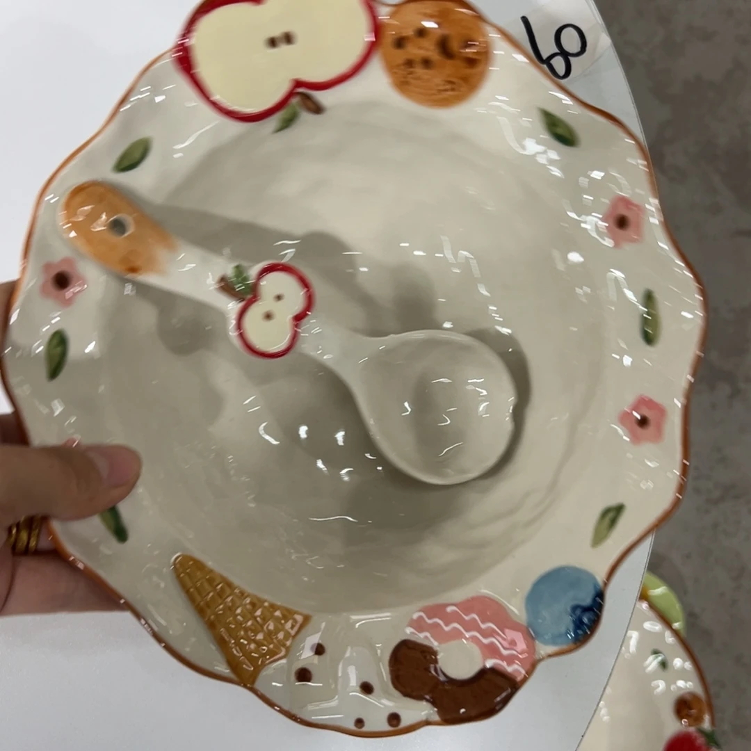 陶摆件高温陶瓷釉下彩微瑕！