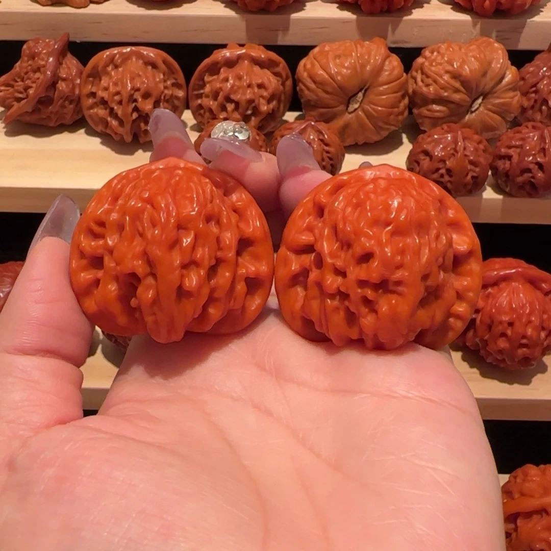 文玩核桃吊坠玉化盘龙虎头42精品2645