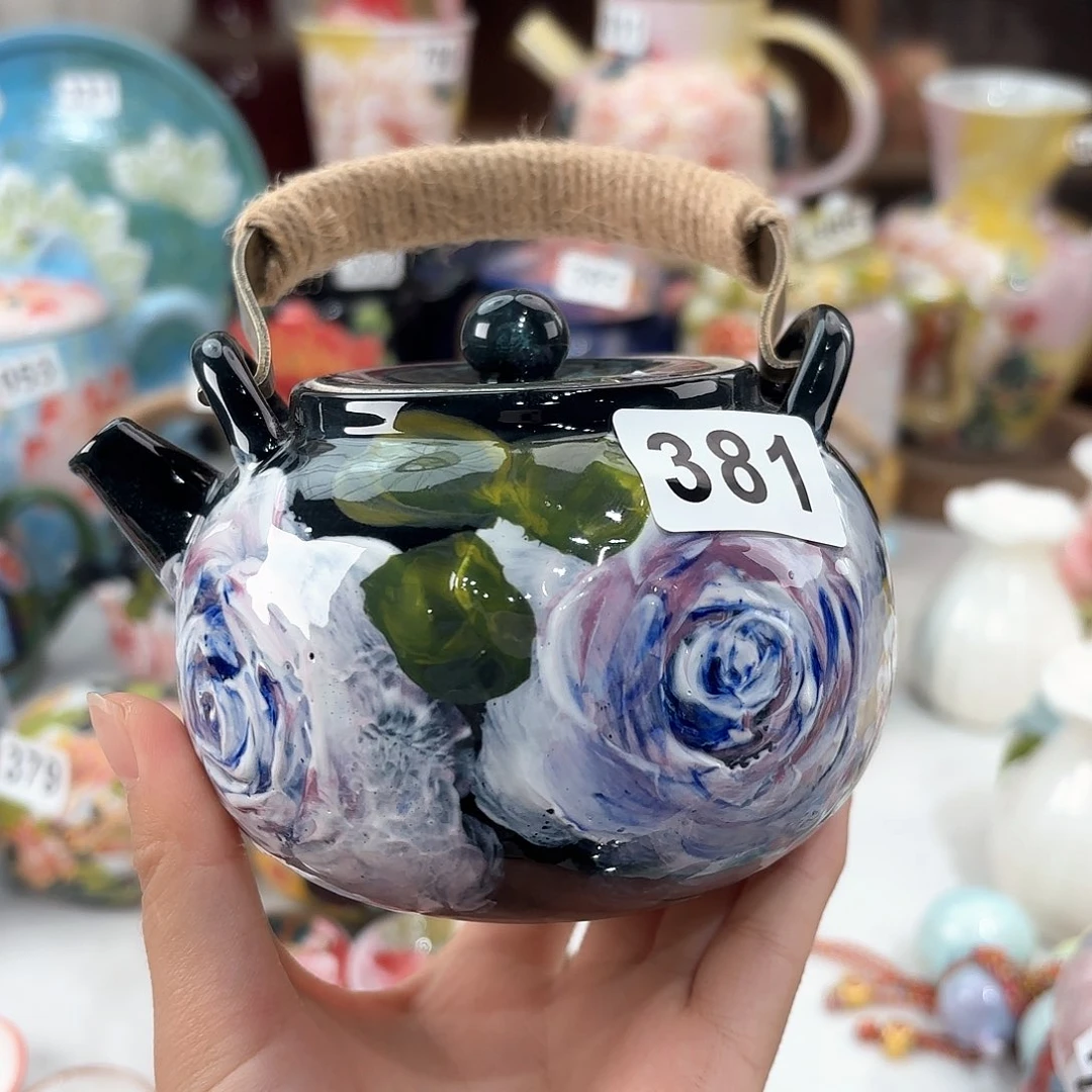 景德镇手绘高温釉下彩陶瓷茶具