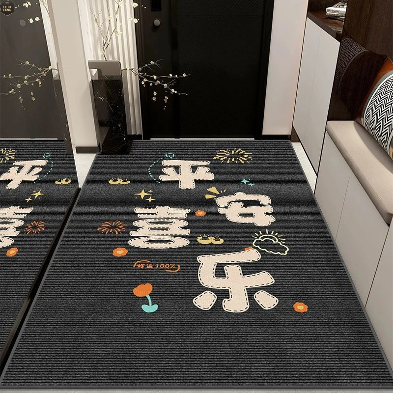 简约竖版水晶绒地垫耐脏玄关进门脚垫家用除尘大门口地毯高级地毯