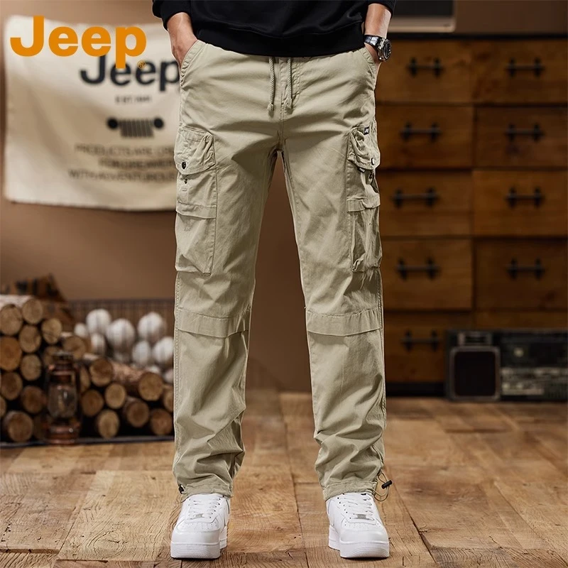 JEEP吉普美式工装裤男款2025年秋季新款宽松直筒长裤男士休闲裤子