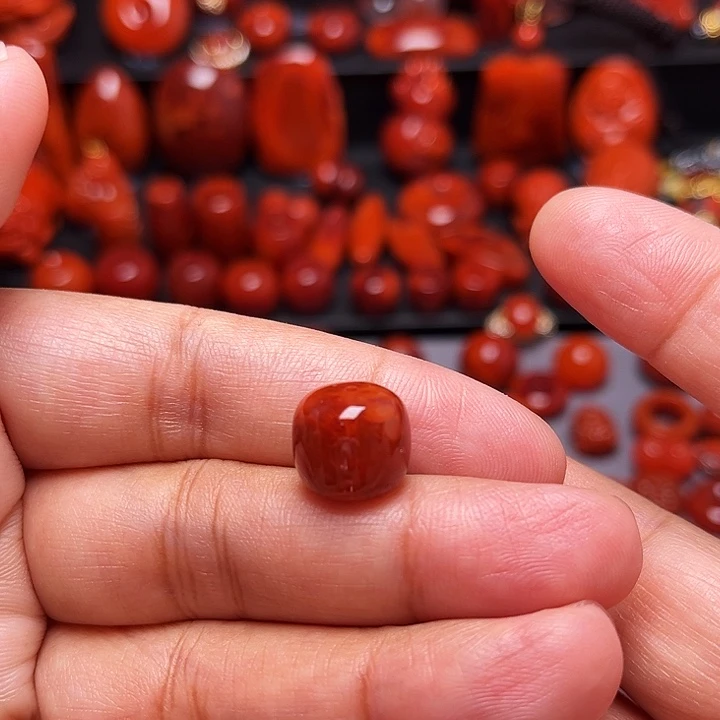 南红玛瑙未镶嵌配饰火焰纹老型12.5mm