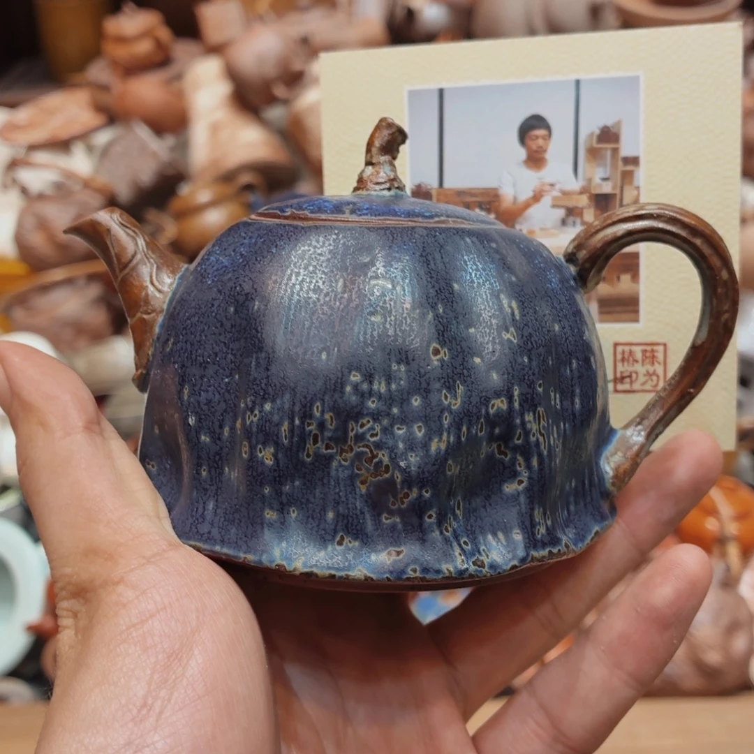 柴烧老岩泥手工茶壶器皿