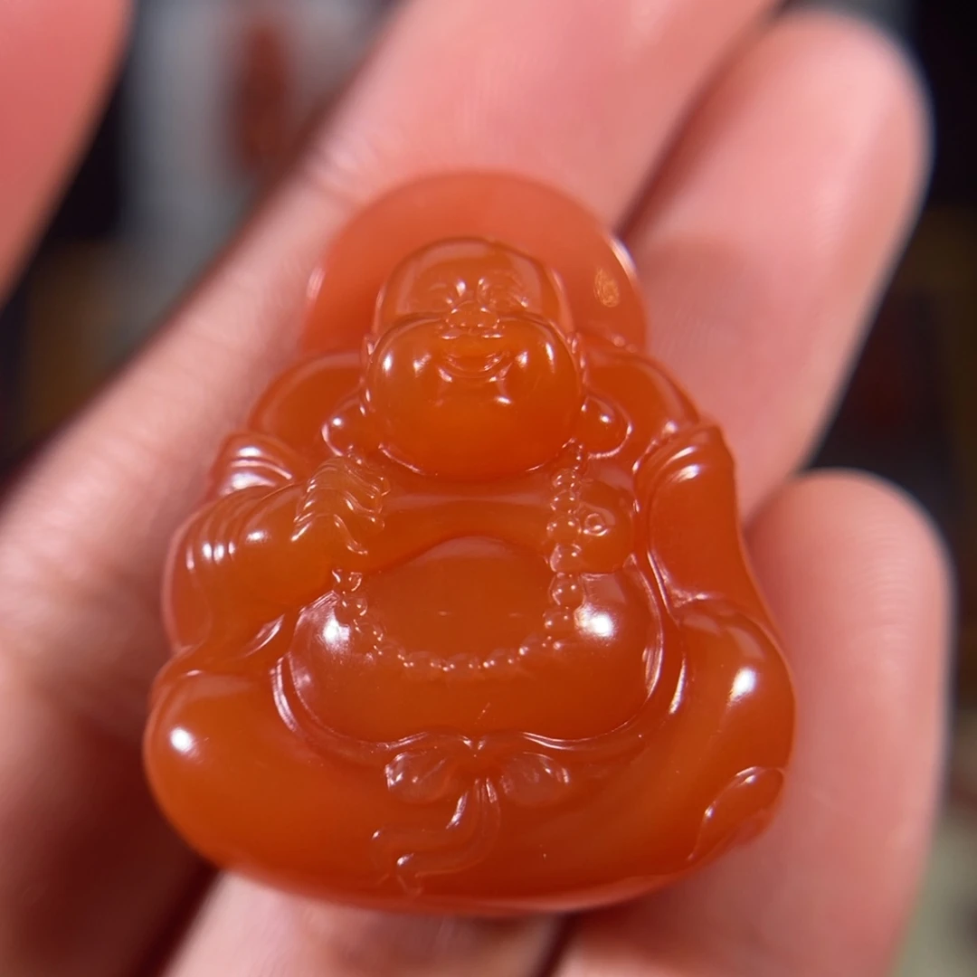 南红玛瑙未镶嵌笑口常开弥勒30.1*25.6