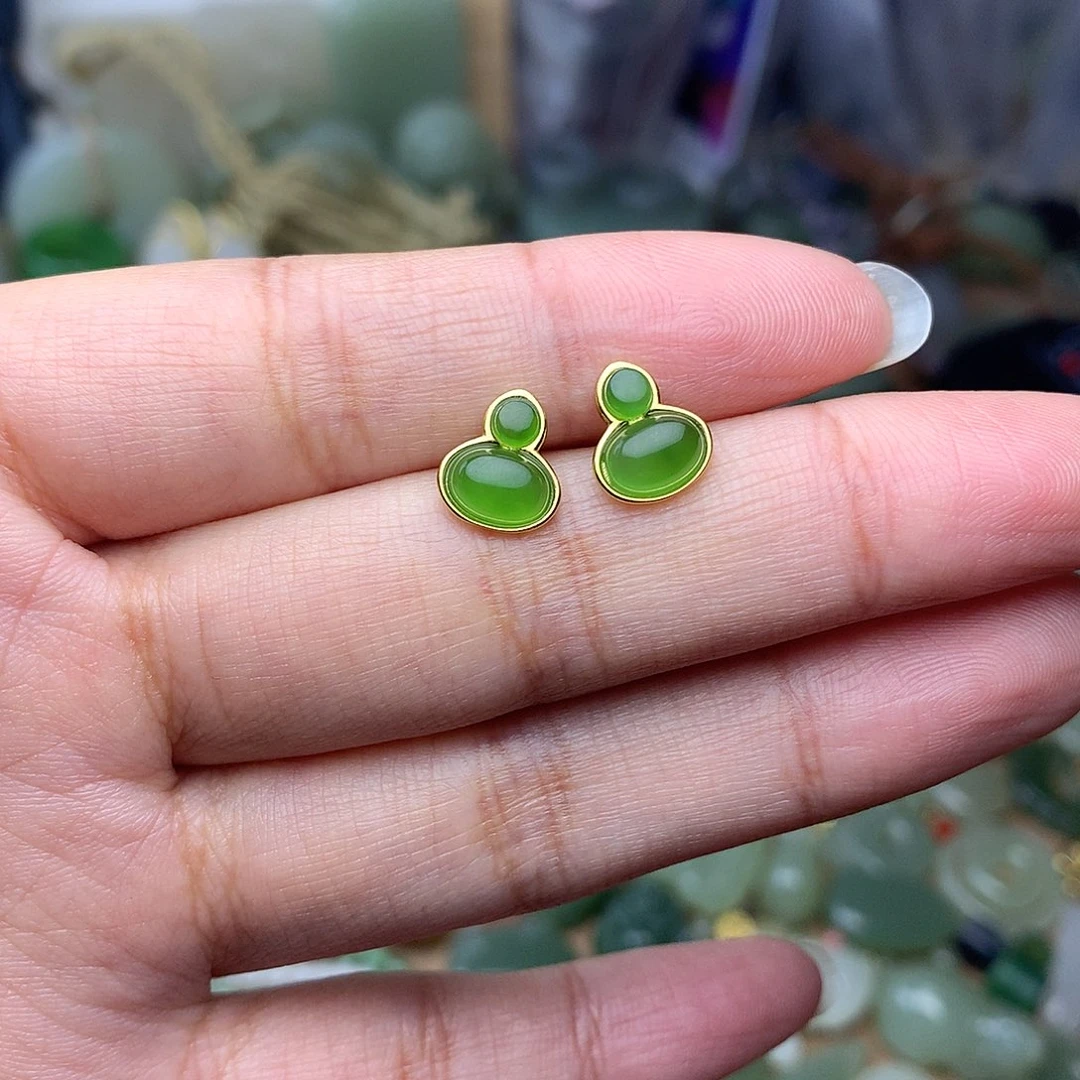 和田玉银S925镀金镶嵌颈饰