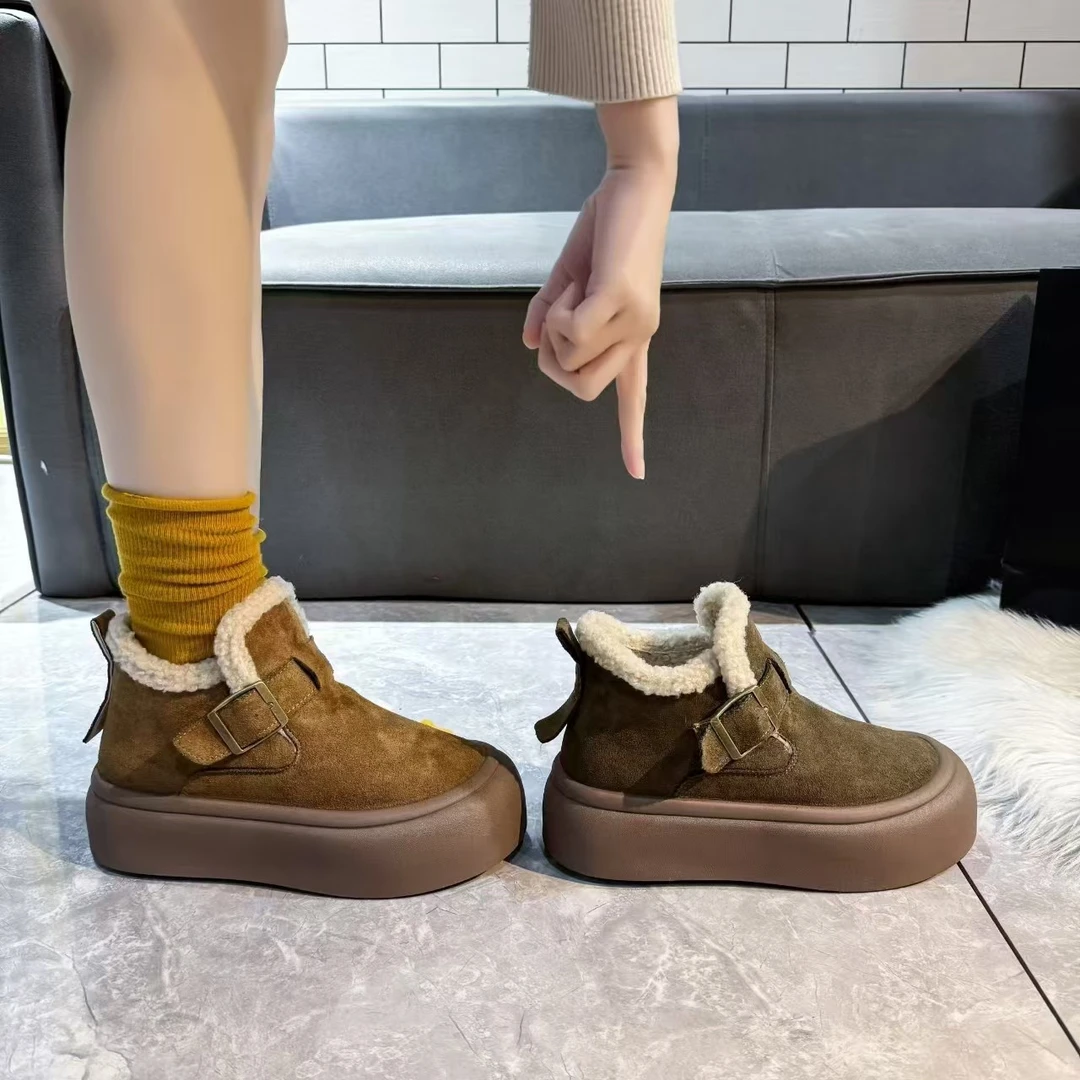 冬季新款高帮女鞋网红时尚休闲百搭厚底加绒保暖舒适潮流秋冬