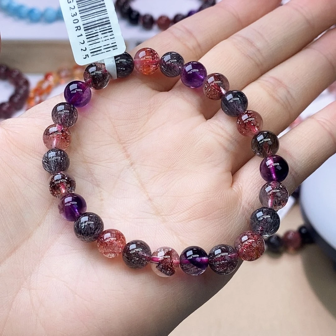 水晶手链未镶嵌黑加仑超七7+m