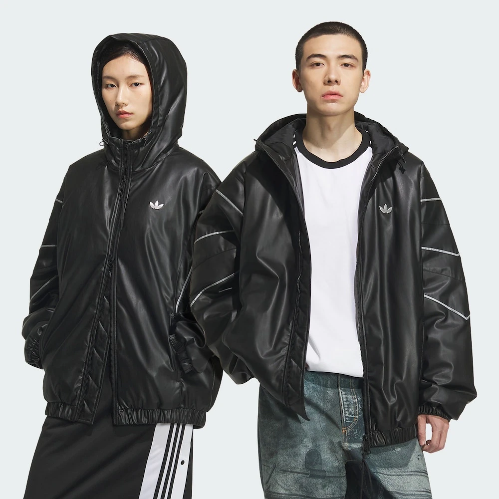 Adidas三叶草时尚复古保暖运动连帽棉服外套KC2653