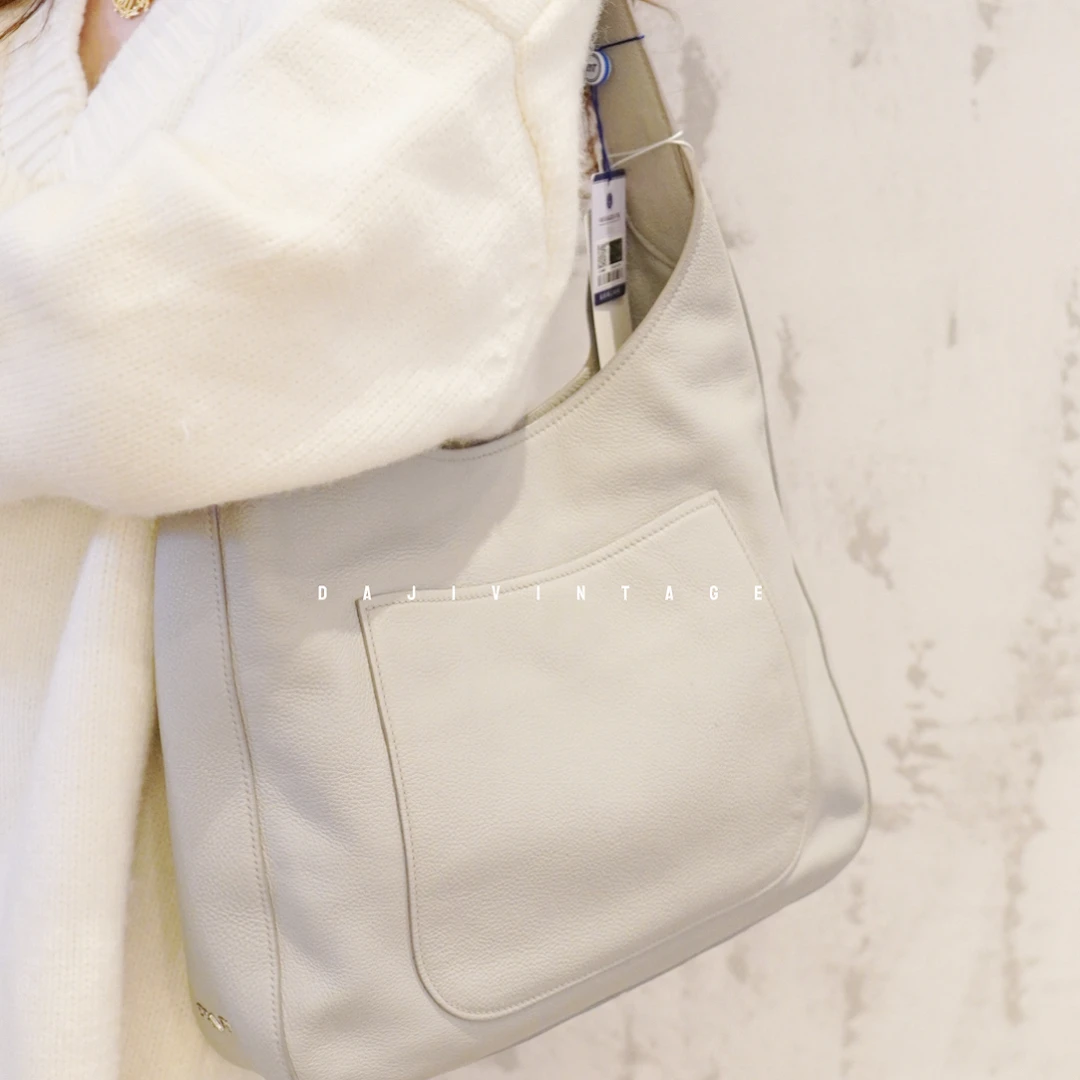 95新 Prada/普拉达 大吉中古/Prada灰色侧标hobo单肩包