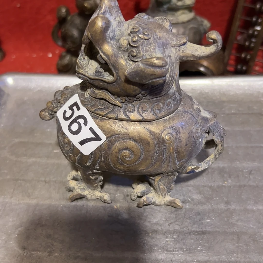 黄铜摆件，文房摆件