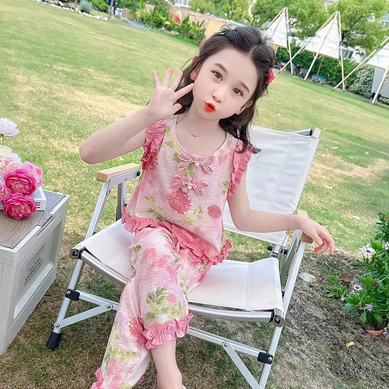 女童洋气套装夏装2024新款中小童网红时髦两件套儿童休闲衣服亲子