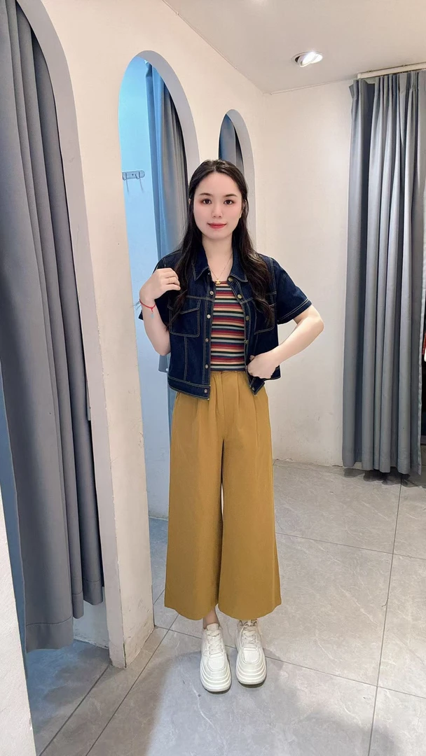 丹妮丝森系慵懒风休闲时尚套装夏季新款显瘦洋气三件套套装